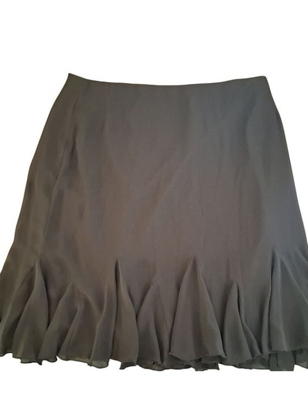 JS Collections Black A-Line Ruffle Hem Skirt